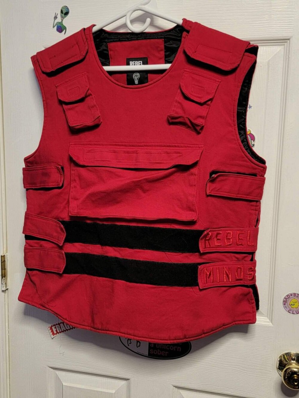 Rebel Minds Tactical Vest 2XL Red with Black Satin Lining